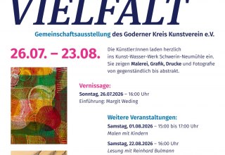 Exhibition by the Goderner Kreis Kunstverein e.V. at the KUNST-WASSER-WERK in Neum&uuml;hle. // &copy; Plakat: @frauweding.de