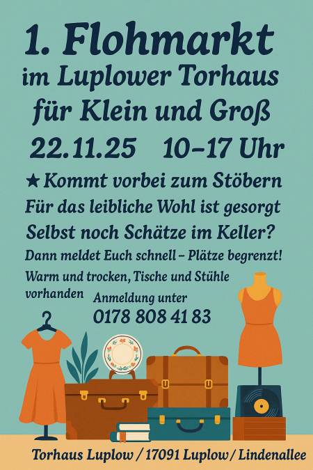 1. kryty pchli targ Torhaus Luplow w dniu 22.11.2025 od godziny 10:00, © Pia Emonds