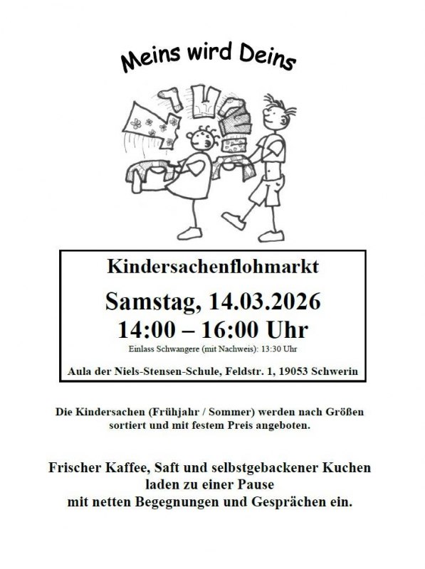 Advertising flyer flea market spring 2026, &copy; Flohmarkt Meins wird deins