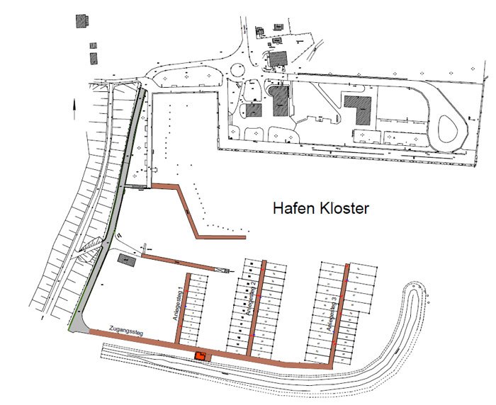 Mapa portu klasztor, © Hiddensee Hafen- und Kurbetrieb