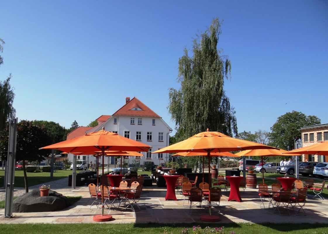 Het uitzicht op de binnenplaats van het landhuis Liepen // &copy; Gutshaus Liepen, Stefan Wollert