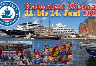 Willkommen beim großen Volksfest im Alten Hafen Wismar! // © Carsten Raum Willkommen beim großen Volksfest im Alten Hafen Wismar! // © Carsten Raum