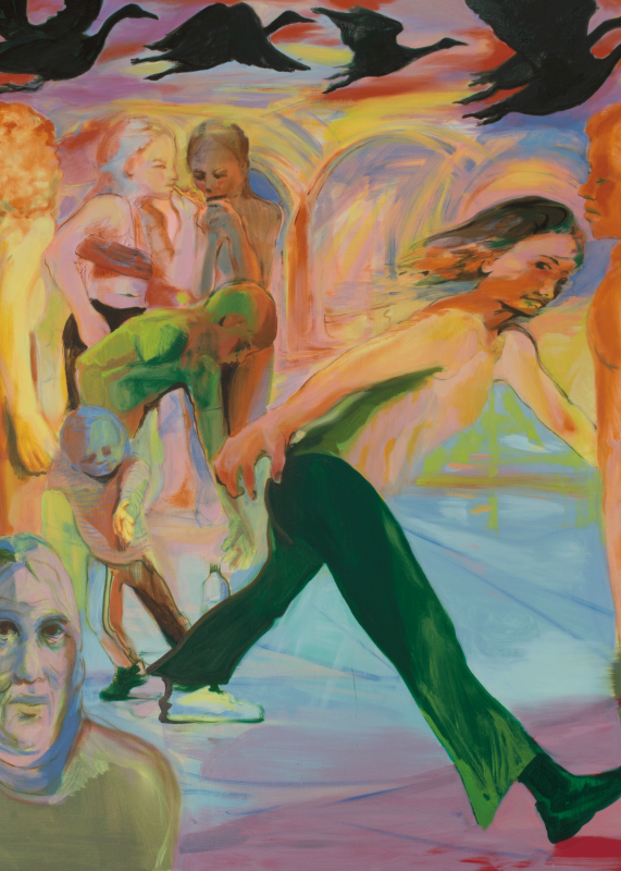 © Hajin Jeong: Bahnhof, 2026, Öl auf Leinwand, 155 x 190 cm, Ausschnitt © Hajin Jeong: Bahnhof, 2026, Öl auf Leinwand, 155 x 190 cm, Ausschnitt