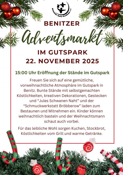 Adventsmarkt Benitz, © Verein Miteinander Benitz Brookhusen e.V.