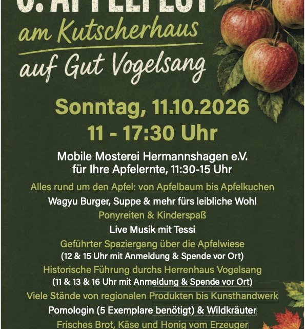 Plakt 6. Apfelfest // © Kutscherhaus Gut Vogelsang Plakt 6. Apfelfest // © Kutscherhaus Gut Vogelsang