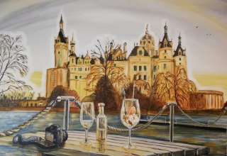 View with aperitif - acrylic on canvas // &copy; Ren&eacute; Perkuhn