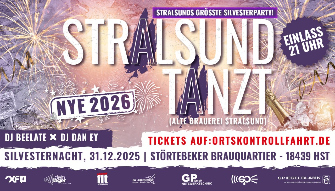 Stralsund's biggest New Year's Eve!, © Werbezentrum MV GmbH Stralsund's biggest New Year's Eve!, © Werbezentrum MV GmbH