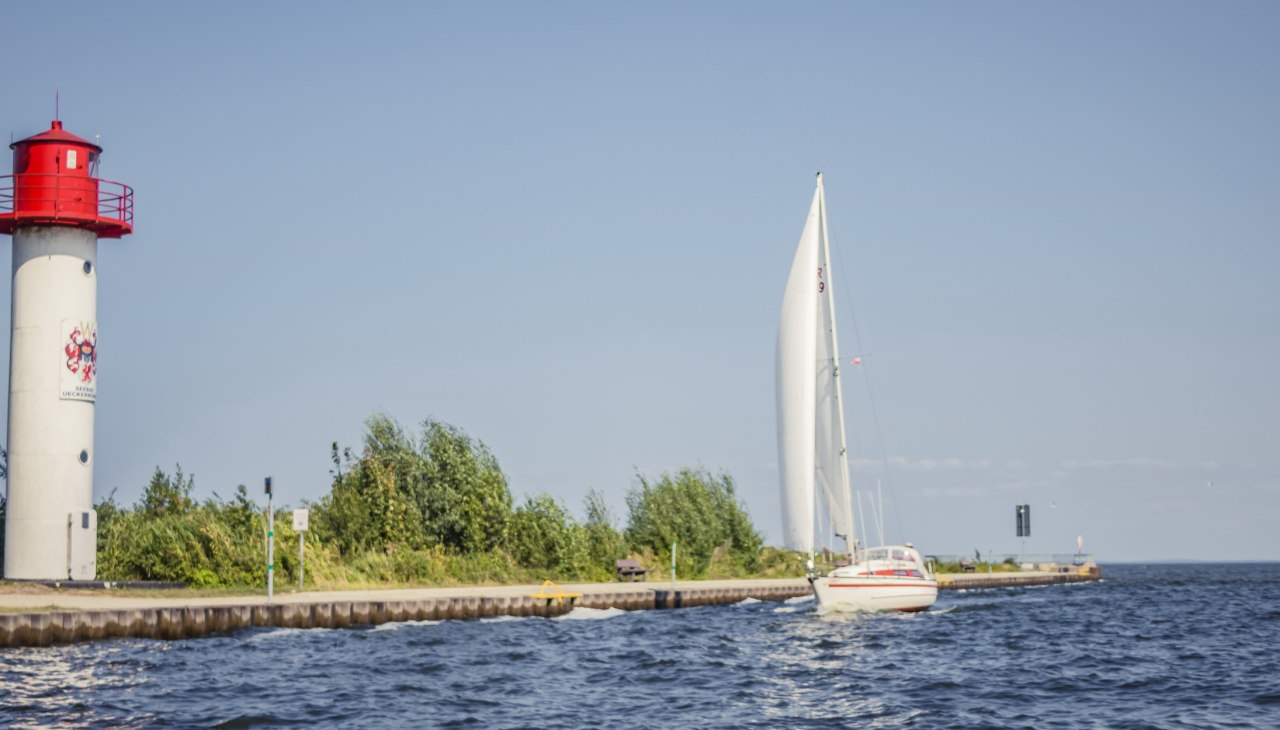 Haffbad Seebad Ueckermünde- Ueckerkopf - ujście rzeki Uecker do Zalewu Szczecińskiego, © TVV/ Philipp Schulz Haffbad Seebad Ueckermünde- Ueckerkopf - ujście rzeki Uecker do Zalewu Szczecińskiego, © TVV/ Philipp Schulz