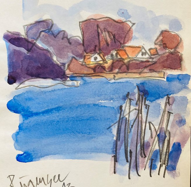 © Gottreich Albrecht, Rügensee, 2013, Bleistift, Aquarell