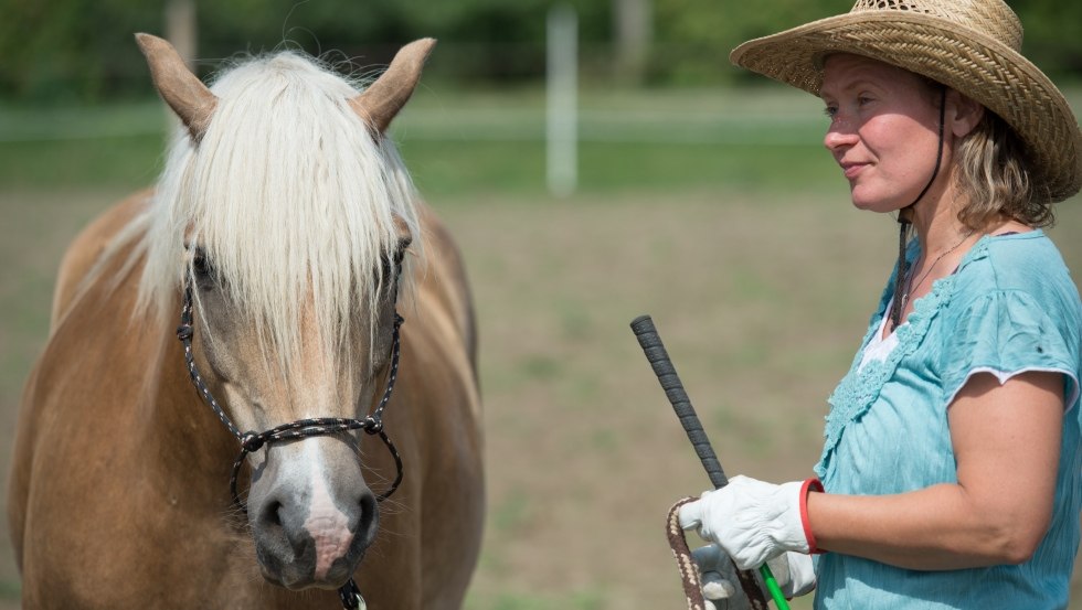Riding and the sea: Through ground work, a relaxed and trusting atmosphere is established with the horse. // © MV-T/ Hafemann Riding and the sea: Through ground work, a relaxed and trusting atmosphere is established with the horse. // © MV-T/ Hafemann