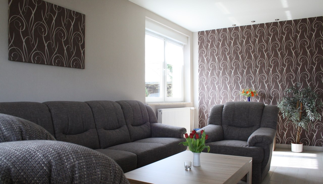 De woonkamer van appartement 1, © Frank Krüger De woonkamer van appartement 1, © Frank Krüger