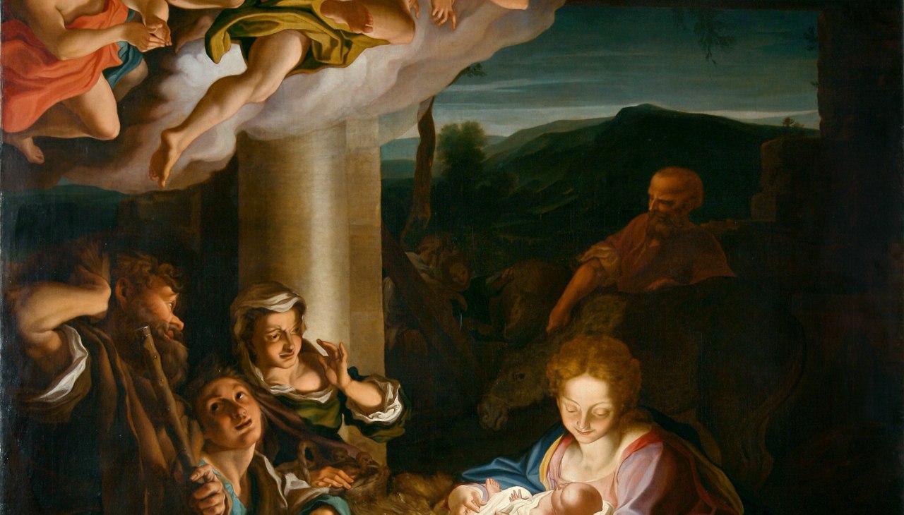 Detail from the copy of the painting "Holy Night" by Correggo. Painted by Klinkowström., © TVV@Bock.de