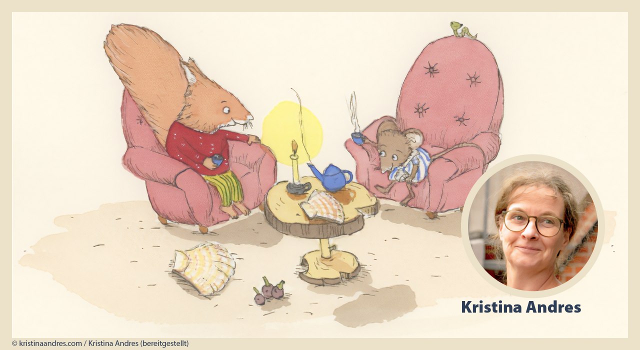 Kinderboek lezen Kristina Andres : "Een jaar met muis en eekhoorn". // © Kristina Andres (breitgestellt) Kinderboek lezen Kristina Andres : "Een jaar met muis en eekhoorn". // © Kristina Andres (breitgestellt)