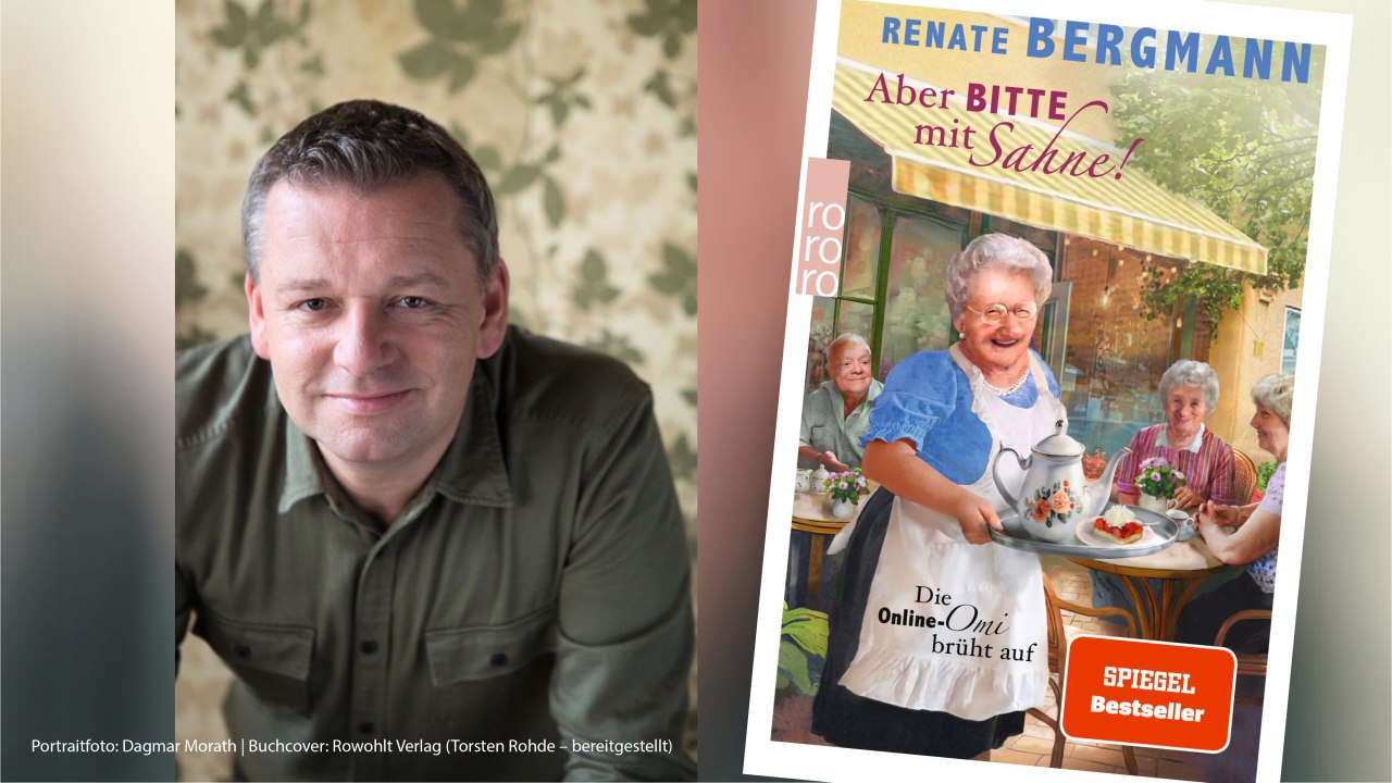 Renate Bergmann »Maar graag met slagroom!« – De online oma zorgt voor opschudding // © Portraitfoto: Dagmar Morath | Buchcover: Rowohlt Verlag (Torsten Rohde – bereitgestellt) Renate Bergmann »Maar graag met slagroom!« – De online oma zorgt voor opschudding // © Portraitfoto: Dagmar Morath | Buchcover: Rowohlt Verlag (Torsten Rohde – bereitgestellt)