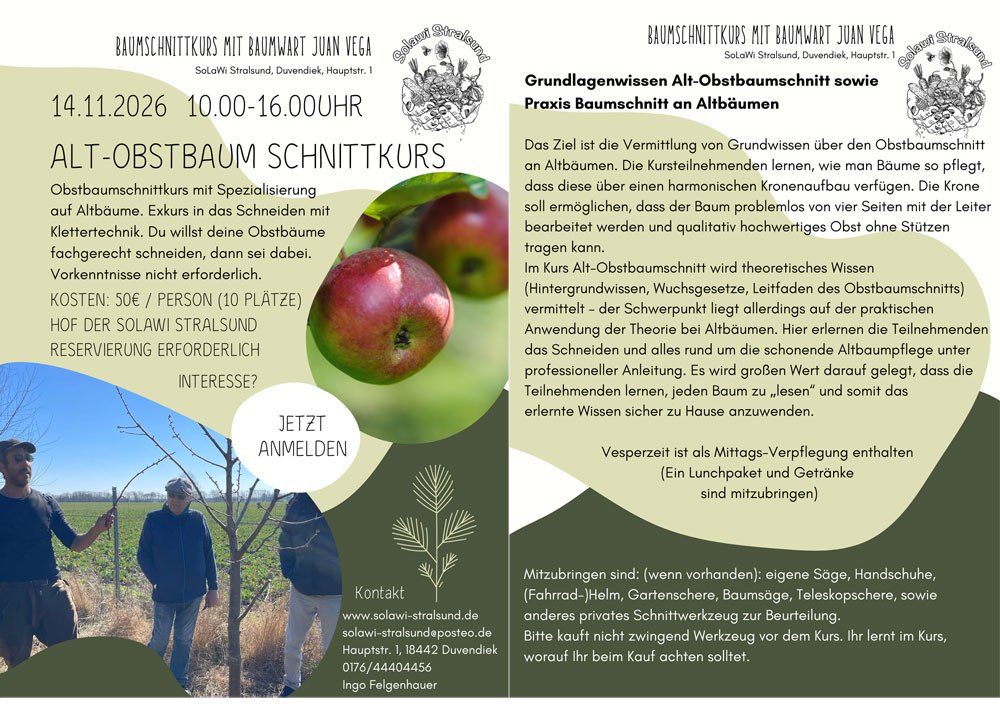 Flyer: Fruit Tree Pruning Course // © Ingo Felgenhauer Flyer: Fruit Tree Pruning Course // © Ingo Felgenhauer