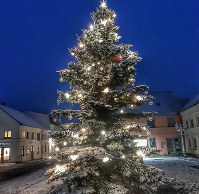 Weihnachtsbaum auf dem Marktplatz // © Gabriele Riech Weihnachtsbaum auf dem Marktplatz // © Gabriele Riech
