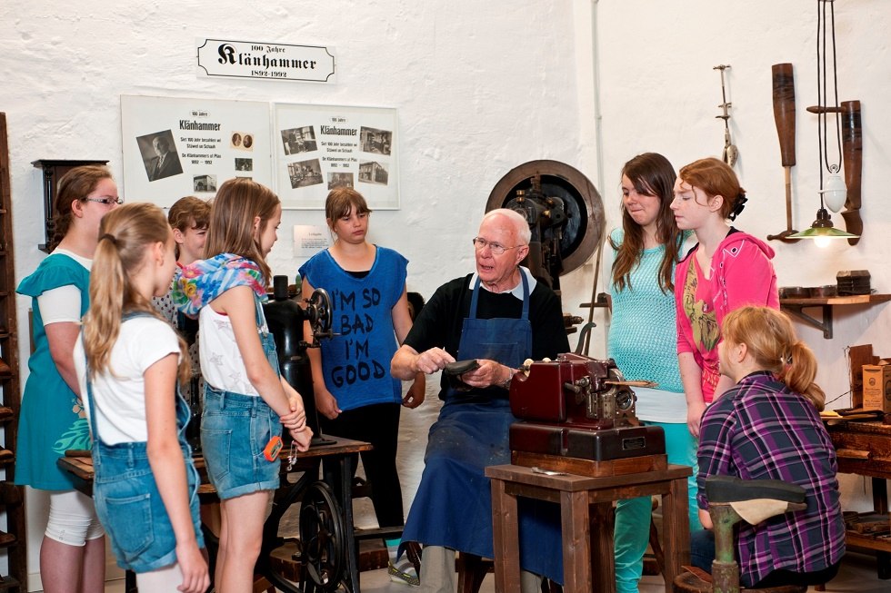Demonstratie van een oude schoenmakerswerkplaats, © Jörn Lehmann