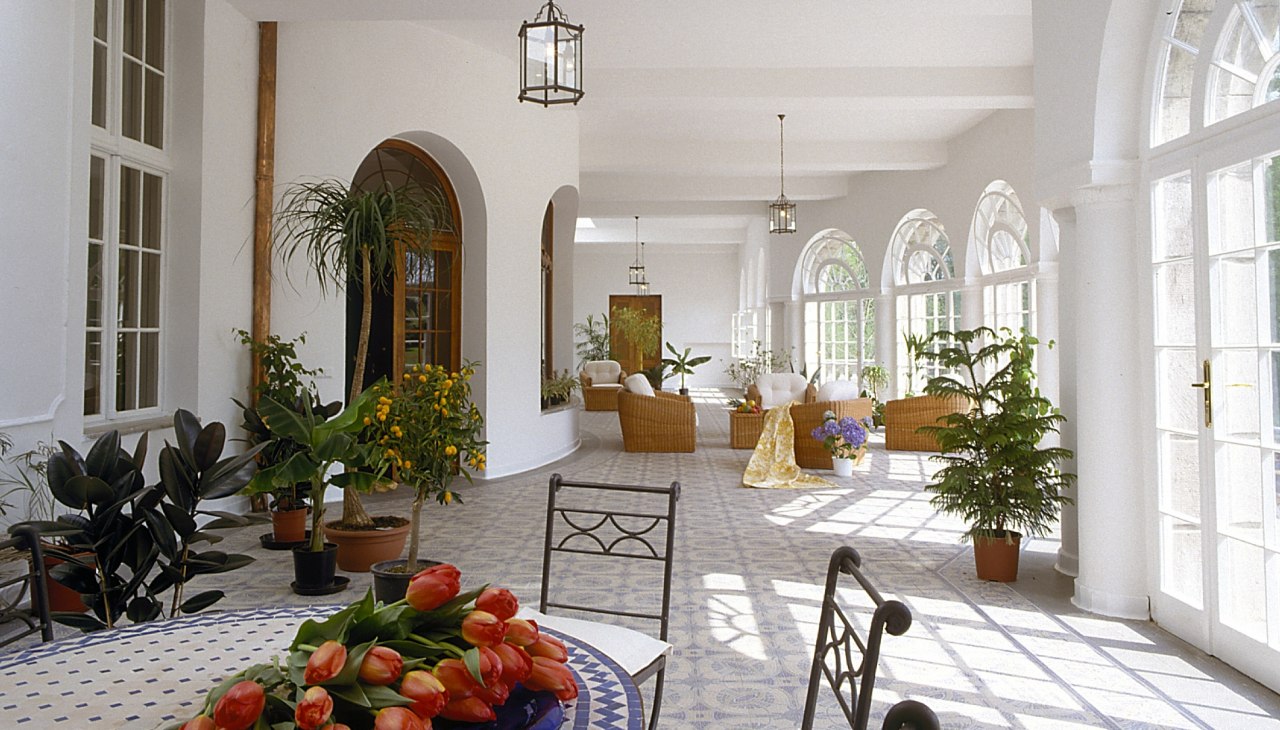 Serre op het zuiden, zelfs heerlijk op regenachtige dagen, © Jagdschloss Bellin