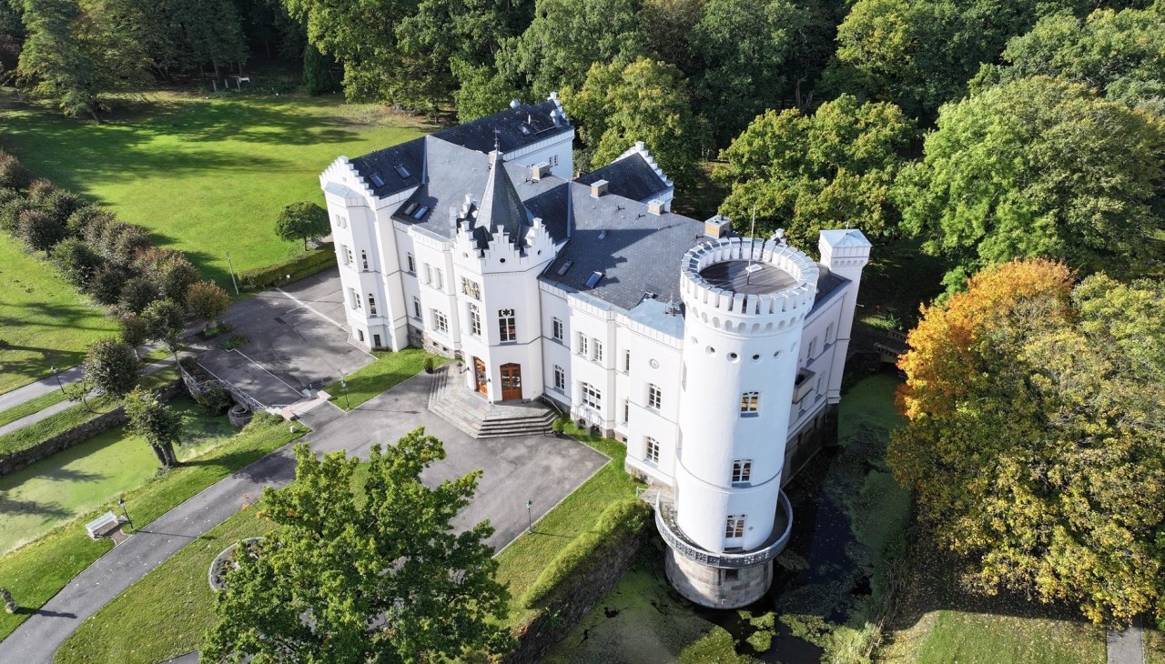 Zamek Schlemmin z lotu ptaka, © Schloss Schlemmin