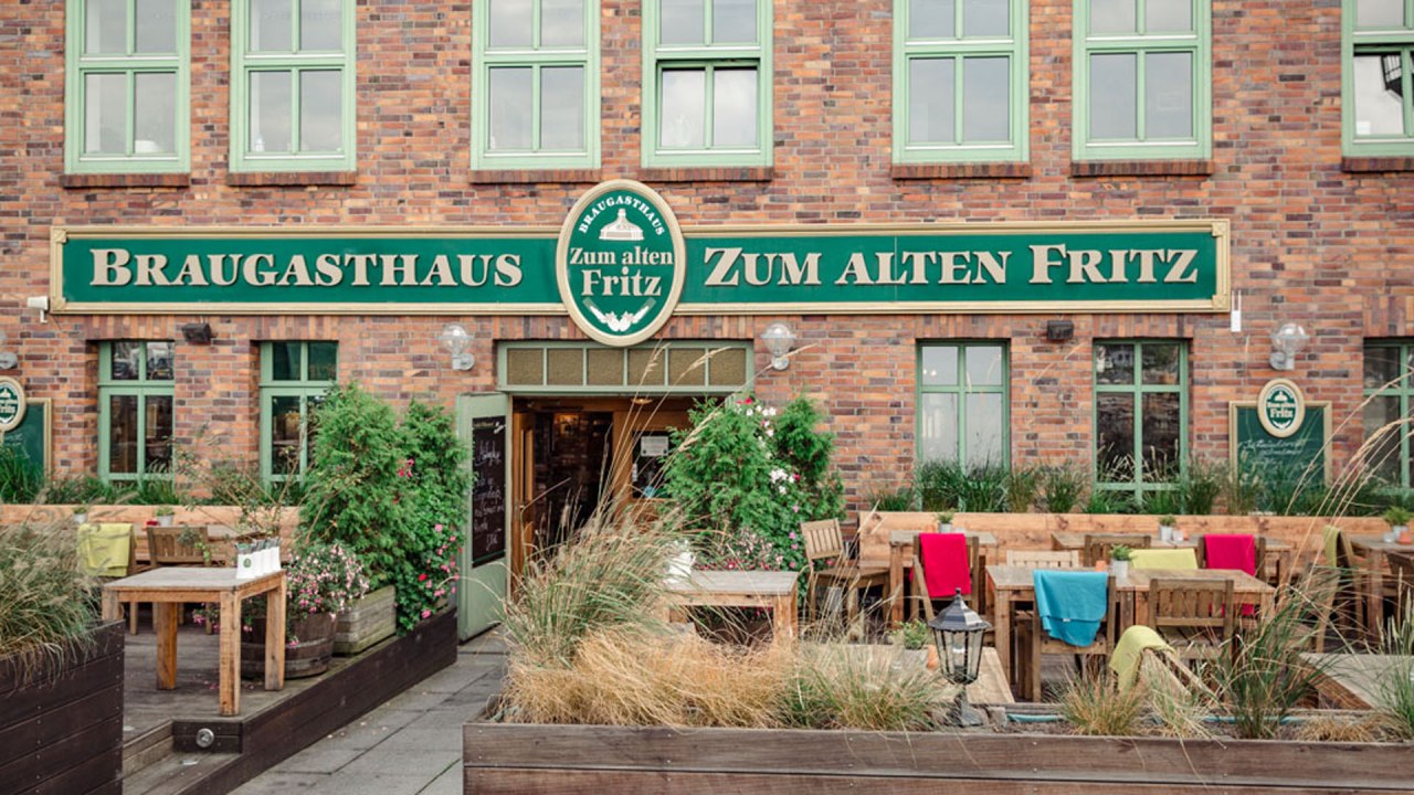 Buitenaanzicht van het brouwerijcaf&eacute; "Zum alten Fritz" Rostock // &copy; BgH Alter Fritz/M. Kr&uuml;ger