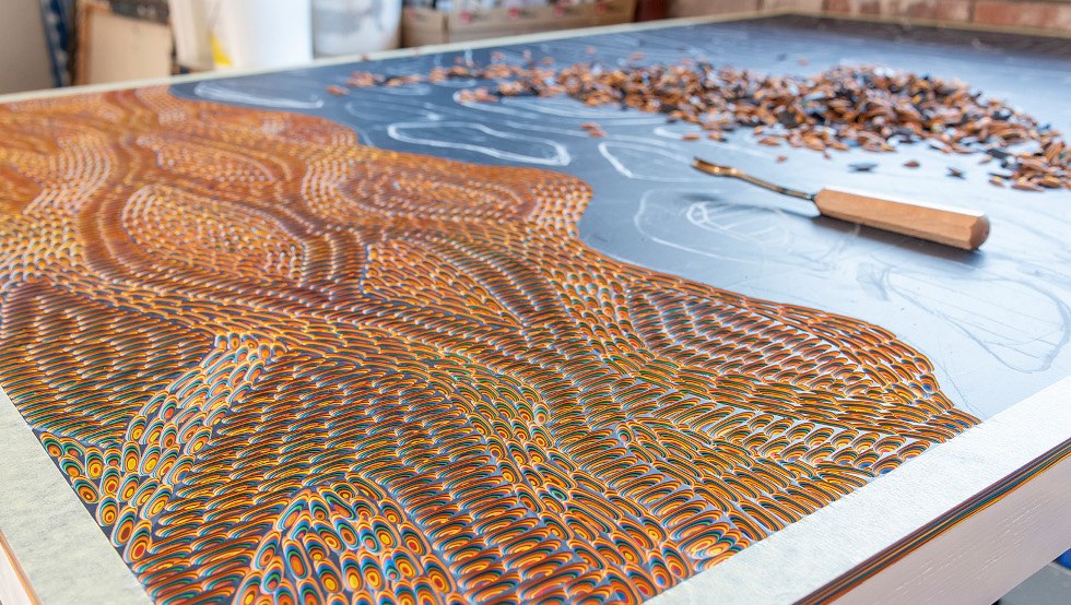 Carving Wandobjekt im Herstellungsprozess&copy;Kurt N&auml;gele, &copy; Kurt N&auml;gele