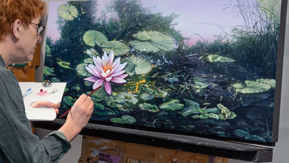 At the easel - Atelier-Galerie Jürgens in Wismar, © Manfred W. Jürgens At the easel - Atelier-Galerie Jürgens in Wismar, © Manfred W. Jürgens