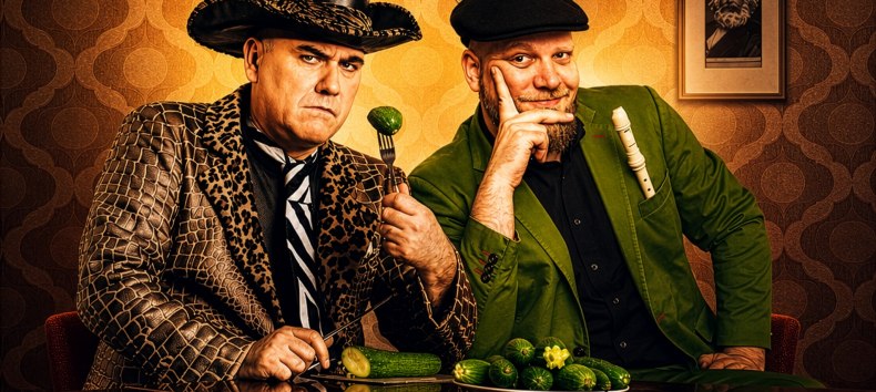 Magie und Comedy Rostock - Hieronymus & Wolli - Fauler Zauber trifft Comedy mit Sachen // &copy; Agentur (KI-bearbeitet)