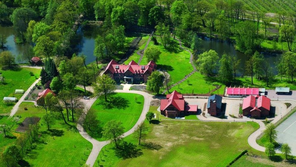Aerial view of Mecklenburger Obstbrand Gut Schwechow, &copy; TV MS / A. Vones