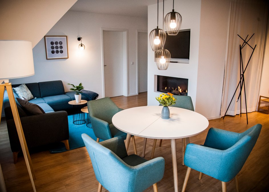 In each apartment a fireplace provides a cozy living ambience, © Lichthof Neubrandenburg In each apartment a fireplace provides a cozy living ambience, © Lichthof Neubrandenburg