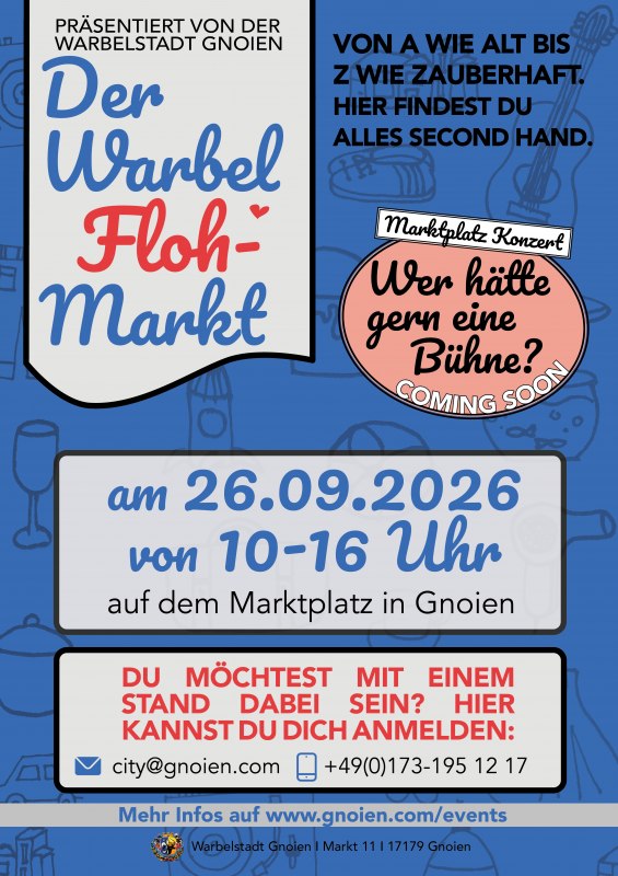 Poster vom Warbel Floh Markt // &copy; Warbelstadt Gnoien