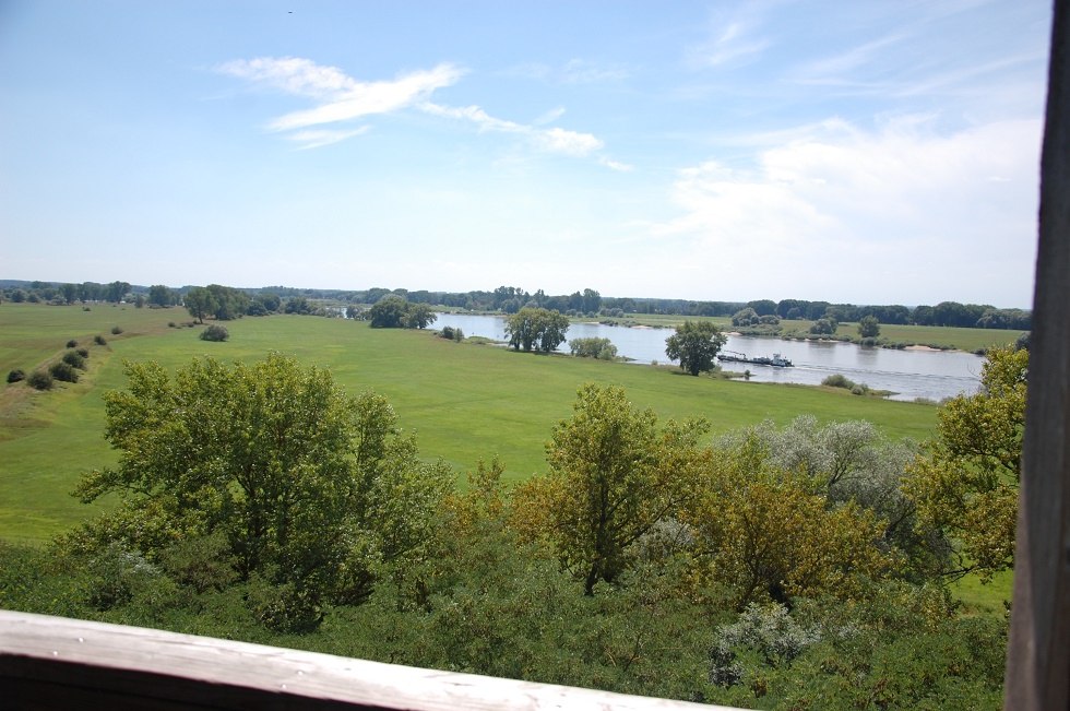 Z wieży widokowej można spojrzeć na Łabę, dawną granicę., © Gabriele Skorupski