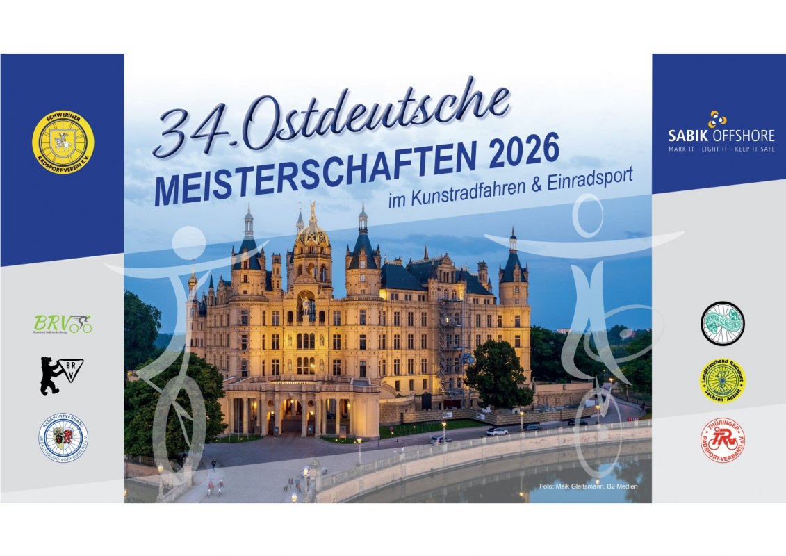 Poster for the 34th East German Championships 2026 in artistic cycling and unicycling // &copy; Maik Gleitsmann, B2 Medien
