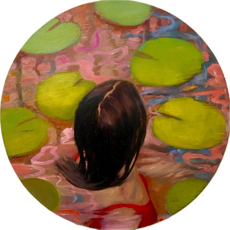 "Undine", olej na pł&oacute;tnie, d = 30 cm, 2025 // &copy; Stefanie Hillich