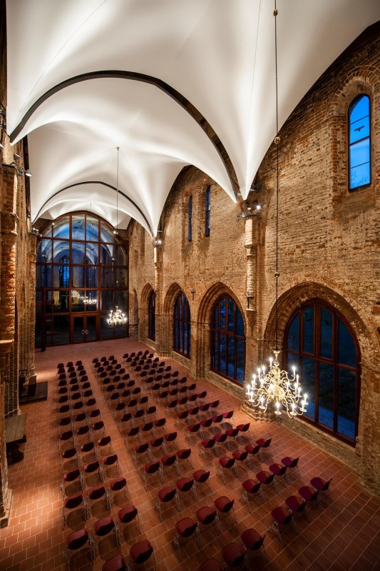 Church longship with acoustic sail // © beyer architekten Church longship with acoustic sail // © beyer architekten