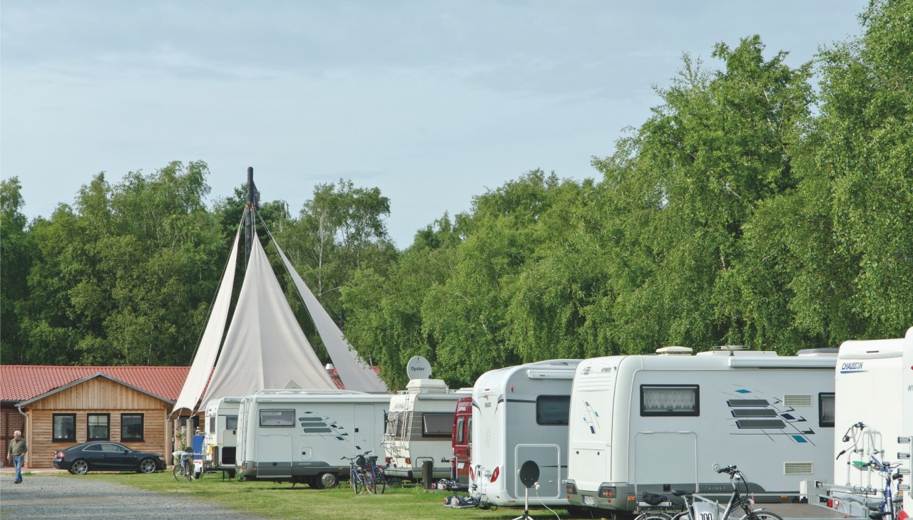 Widok na przystań dla kamperów