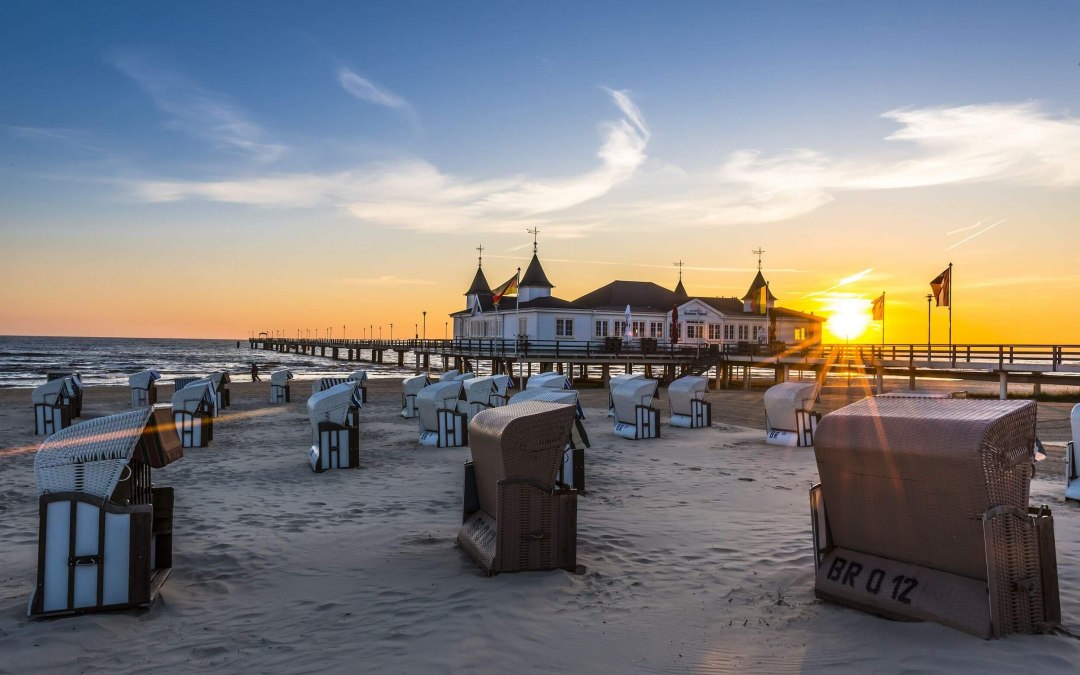 Sunrise on the pier at the seaside resort of Ahlbeck, &copy; TMV/Bleyer