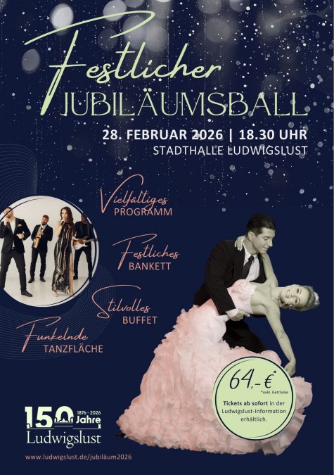 Plakat A5Jubil&auml;umsball, &copy; Stadt Ludwigslust