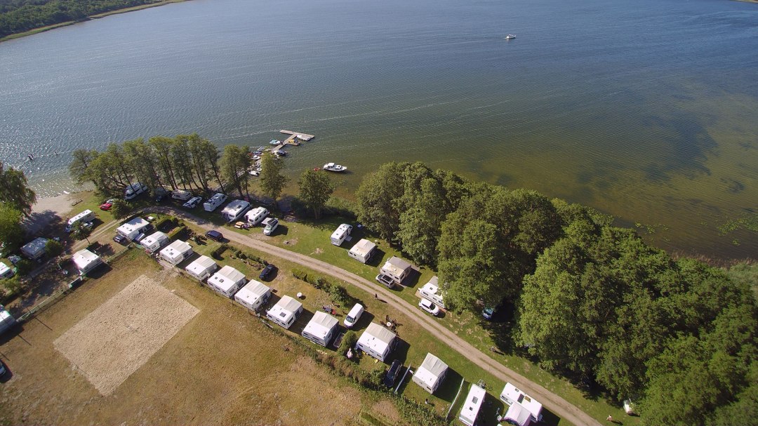 Aerial view of a campsite section, © Amt Seenlandschaft Waren