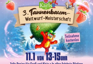Christmas tree throwing championship at Karls for the whole family. Win great prizes. Come to Karls!, &copy; Karls Markt OHG