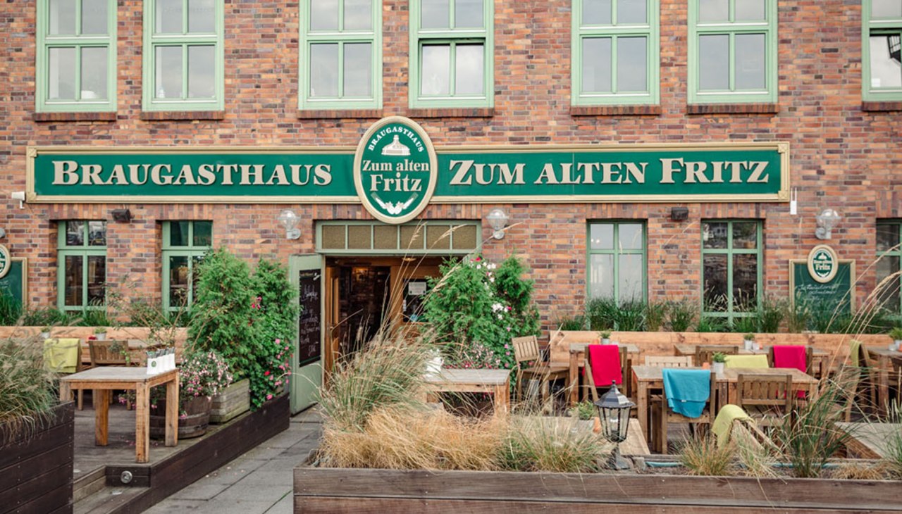 Widok z zewnątrz na pub browaru "Zum alten Fritz" Rostock, &copy; BgH Alter Fritz/M. Kr&uuml;ger