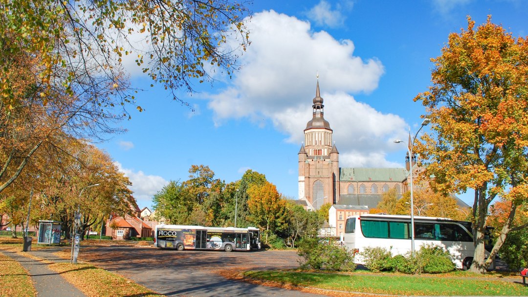 Bus parking lot Weidendamm, © Tourismuszentrale Stralund