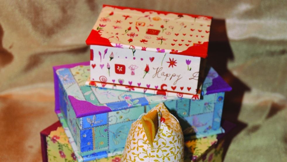 Geschenkdozen en patchwork, © Kreativurlaub Rieth/Siedl