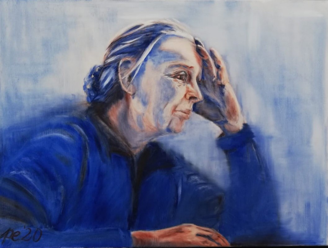 de blauwe vrouw // &copy; Petra Kraft / Reinhold Kraft