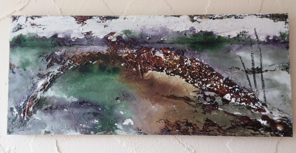 Media mieszane, abstrakcyjny krajobraz ze strukturą, © Jutta Mahnke Media mieszane, abstrakcyjny krajobraz ze strukturą, © Jutta Mahnke