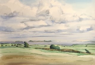 Krajobraz zatoki
Fischland 1990 Akwarela, &copy; J&uuml;rgen Schneider