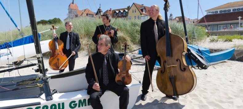 Bartosz Chrzescijanek, Ovidius David, Ekkehardt Walther, Michael Brzoska, © https://www.kunsthalle-kuehlungsborn.de/event/rossini-strings-2025/