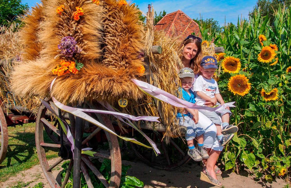 Er zijn veel artistieke oogstkronen te bewonderen, &copy; Freilichtmuseum Klockenhagen