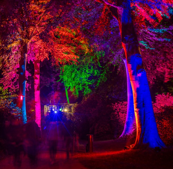 "Night in the park" - a relaxed light art event // &copy; Andr&eacute; Pristaff / Tourismus- und Kur GmbH Graal-M&uuml;ritz