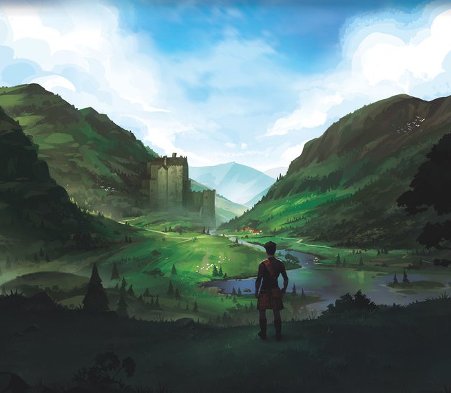 An in-game character is standing in front of a valley. A river and buildings are visible in the background. // © Funtails An in-game character is standing in front of a valley. A river and buildings are visible in the background. // © Funtails