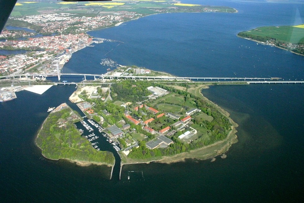 Het eiland Dänholm vanuit de lucht, © TZ HST